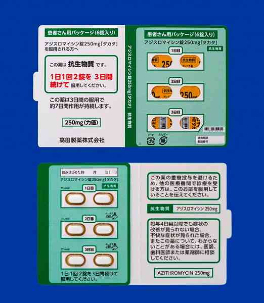 アジスロマイシン錠250mg「タカタ」 60錠(高田製薬)