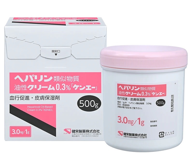 ヘパリン類似物質油性クリーム0.3%「ケンエー」500g×1瓶(健栄製薬) ヘパリン類似物質油性クリーム0.3%「ケンエー」500g×1瓶(健栄製薬)